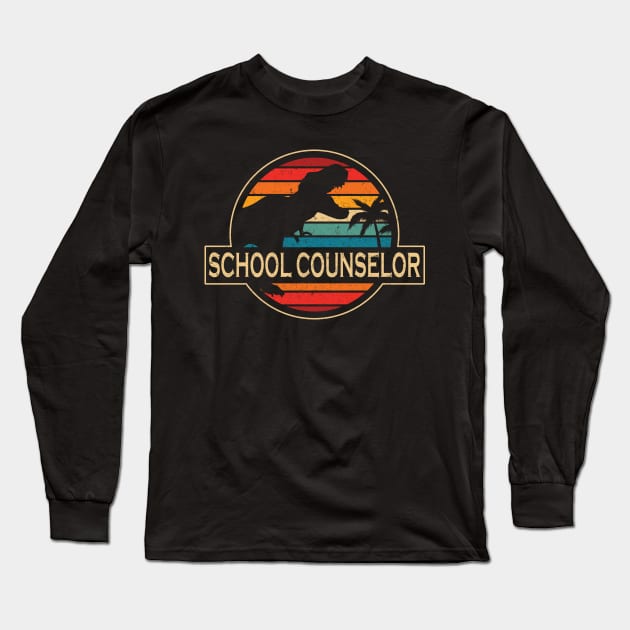 School Counselor Dinosaur Long Sleeve T-Shirt by SusanFields